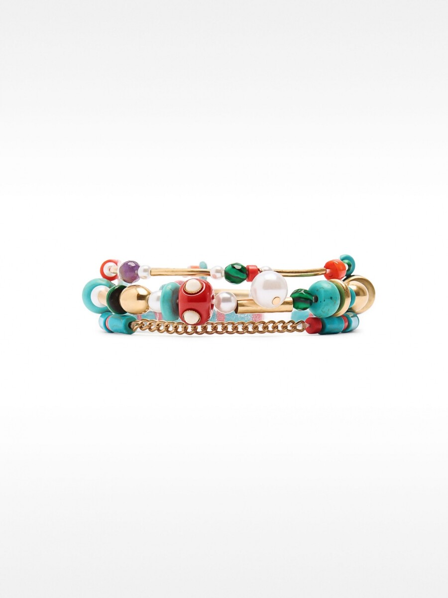 Set De Pulseras Elásticas Multicolores multicolor