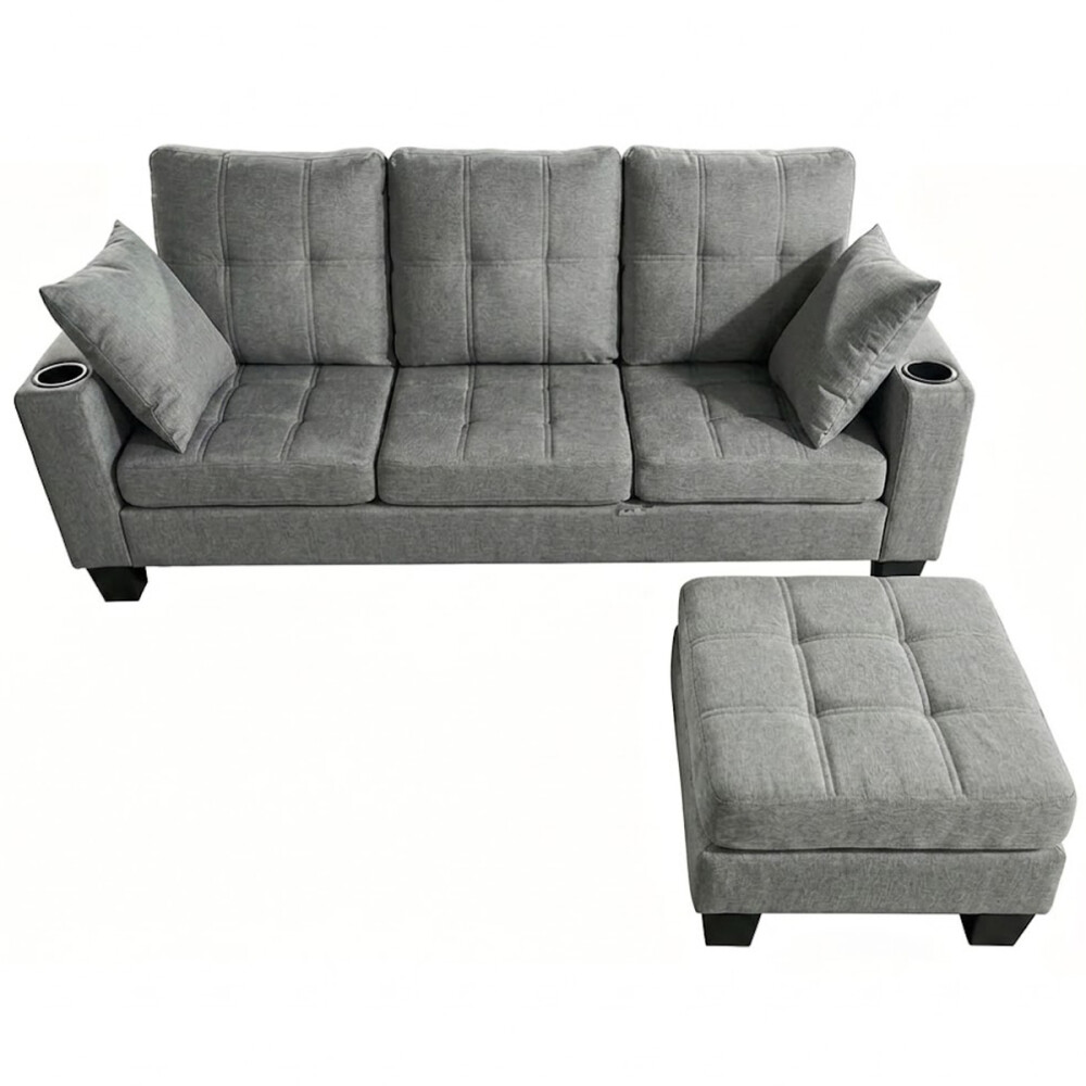 SOFÁ SILLÓN CON CHAISE Gris