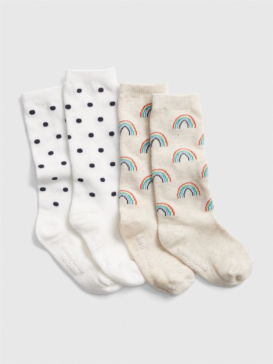 Medias Pack X 2 Toddler Niña - Oatmeal Heather B0281 