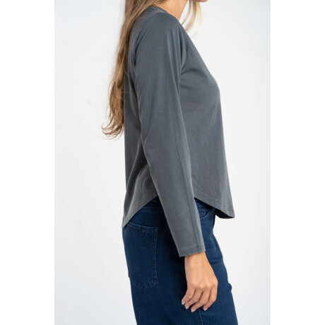 Remera Algodon Lavado Gris