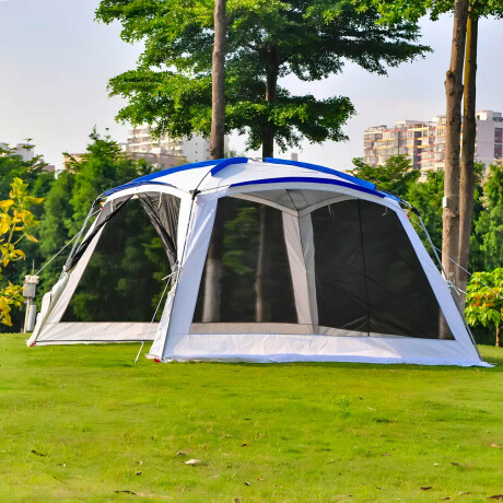 Gazebo Impermeable Con Mosquitero Jardin 3,65x3,65m Blanco