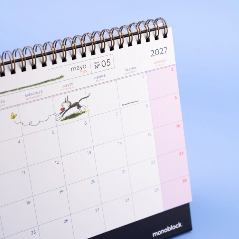CALENDARIO 2027 DE ESCRITORIO MACANUDO Calendario 2027 De Escritorio Macanudo