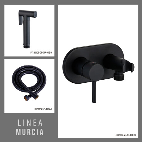 Ducha Higienica Negra, Incluye Mezcladora Flexible Y Pico NEGRO