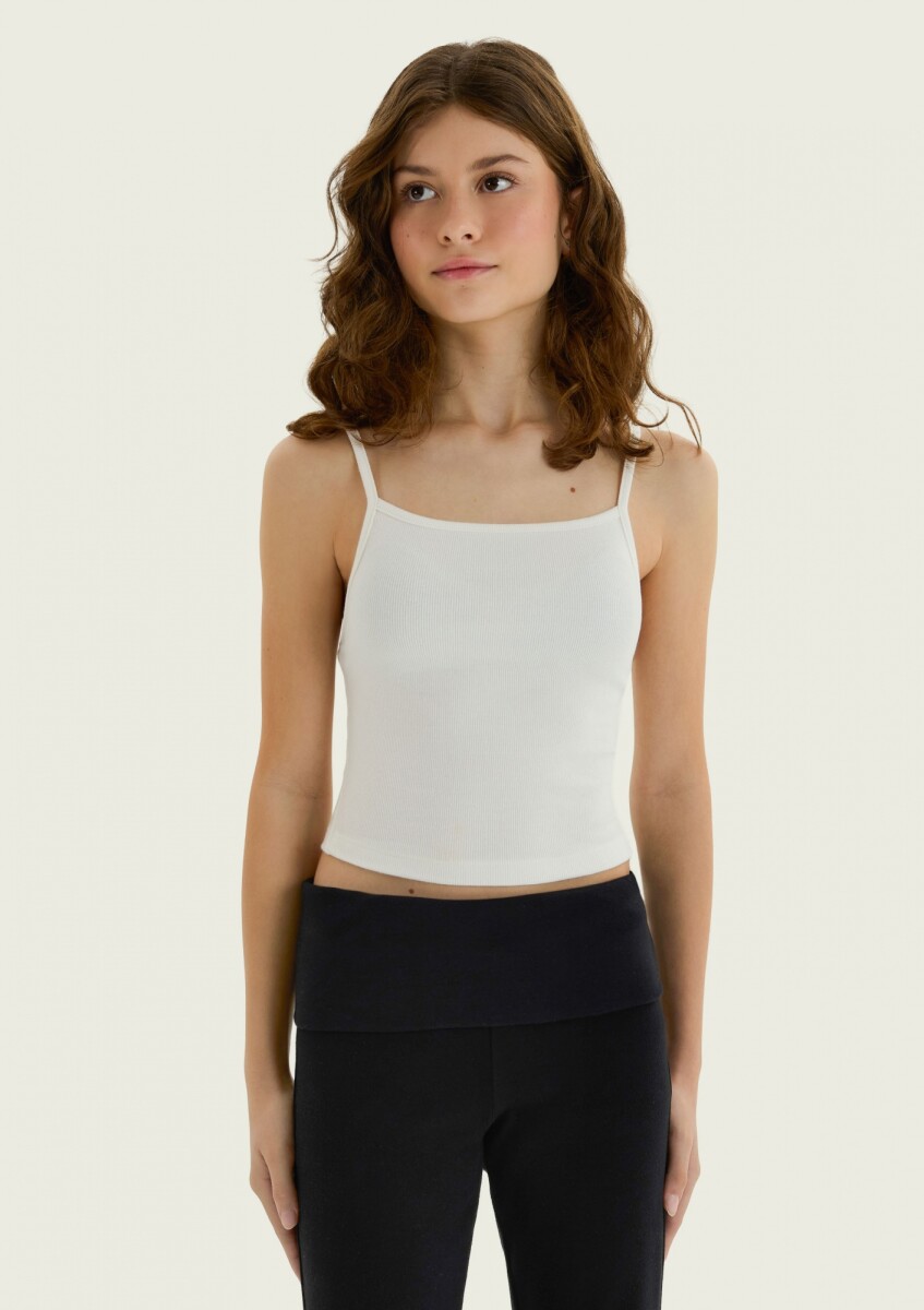 MUSCULOSA CON ESCOTE CUADRADO - BLANCO 