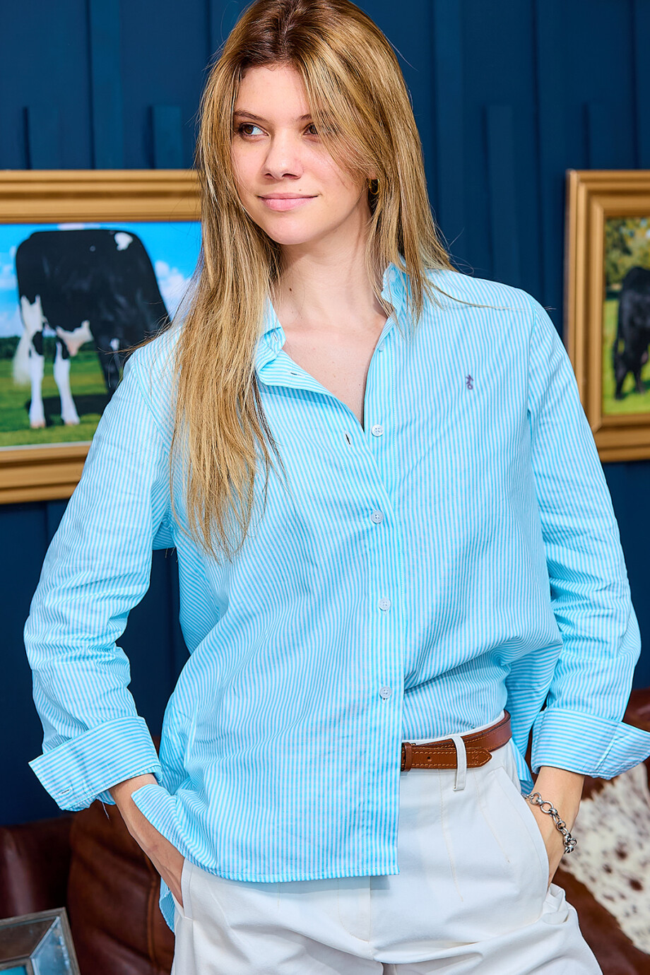 Camisa Dama Emi Raya Celeste