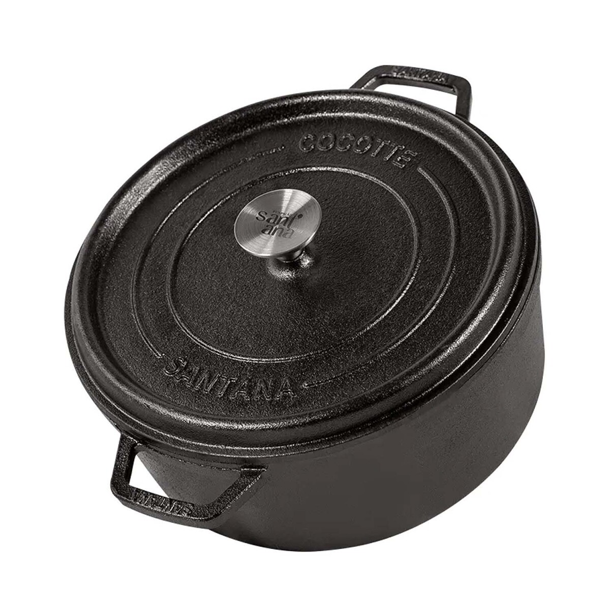 Cacerola hierro con tapa y asas 24cm 3.8 L SANTANA 
