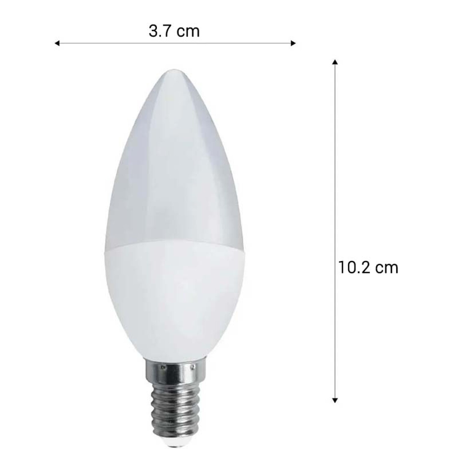 Set de 2 bombillas esféricas LED E14 luz fría 6500K con potencia de 5W y  400 LM 45 mm x 75 mm