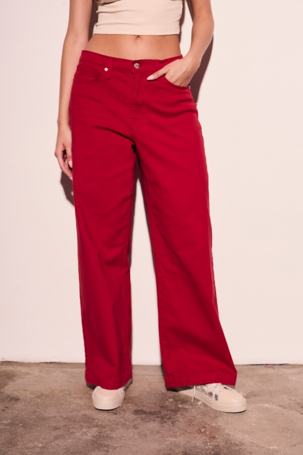 Jean Wide Rojo