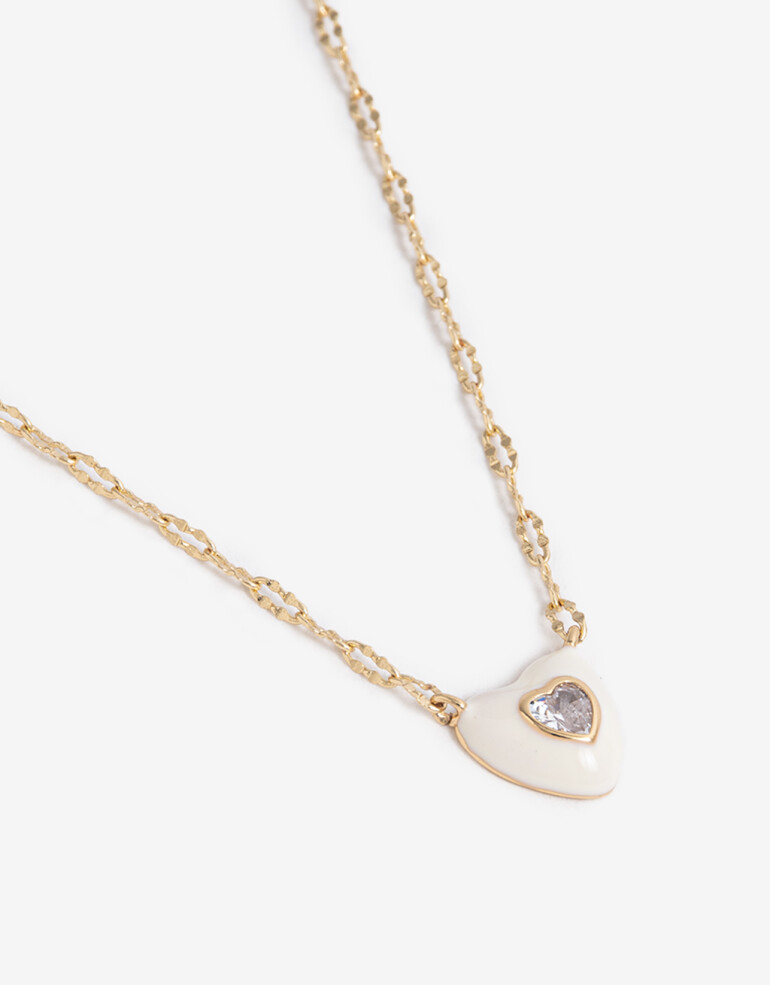 Cadena Corta con Dije Strass Collar Con Dije Cubic - Dorado