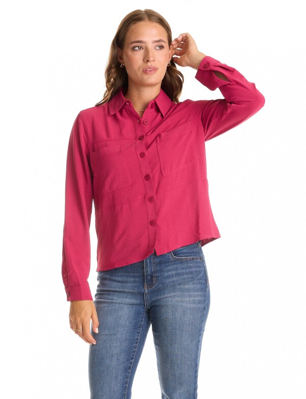 Camisa Bolsillos FUCSIA