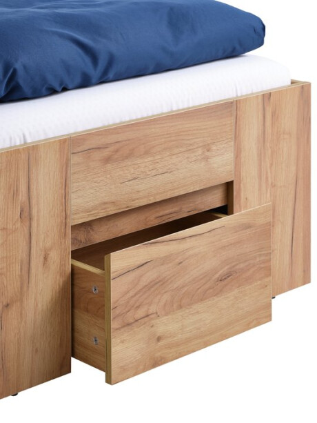 Estructura de cama 90x190 LIMFJORDEN 2 cajones roble natural Estructura de cama 90x190 LIMFJORDEN 2 cajones roble natural