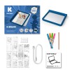Pizarra magica con luz led 2 lados incluye 4 marcadores Azul