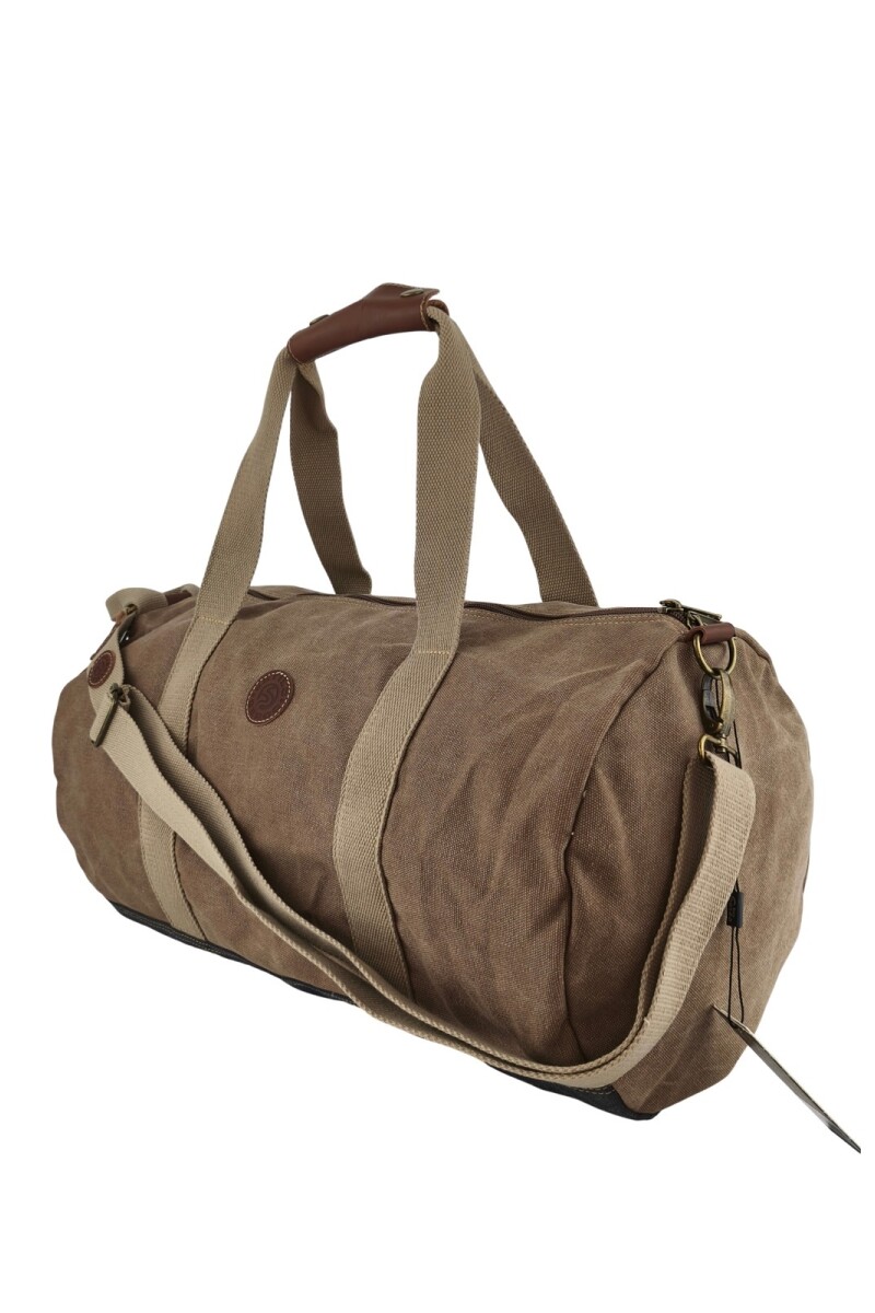 Bolso tubo de lona Marrón