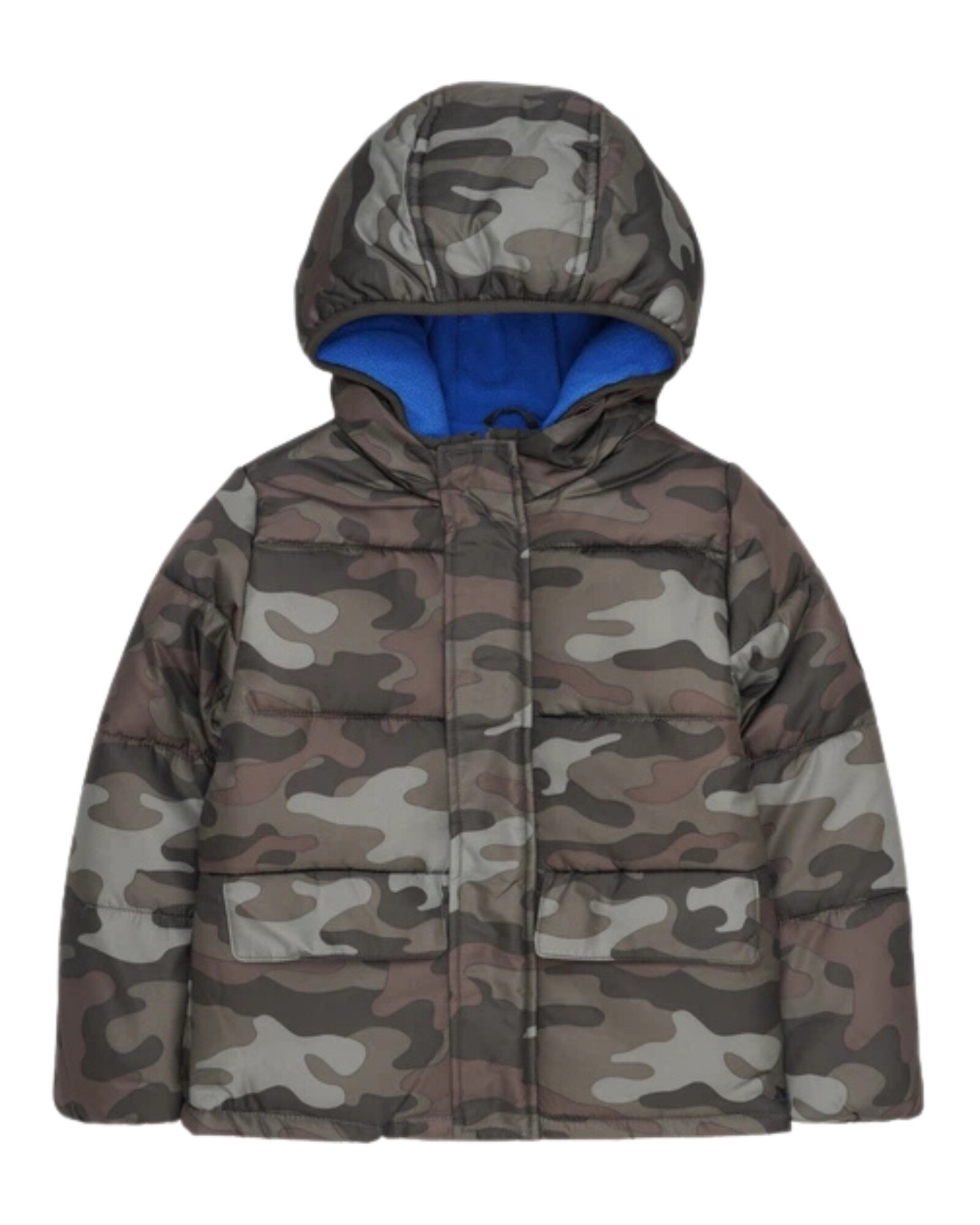 Campera resistente al agua, diseño camo. Talles 4T-7 Sin color
