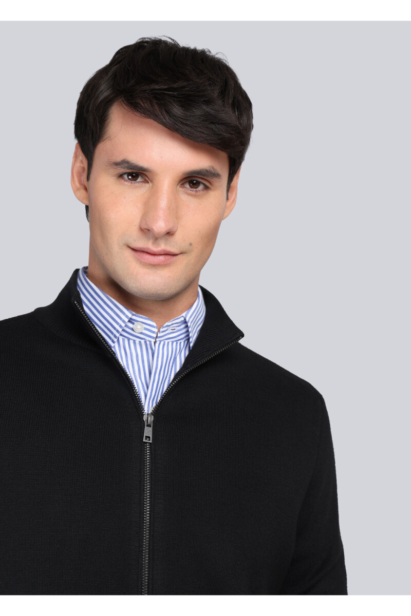 Campera tejida con cierre Arrow NEGRO