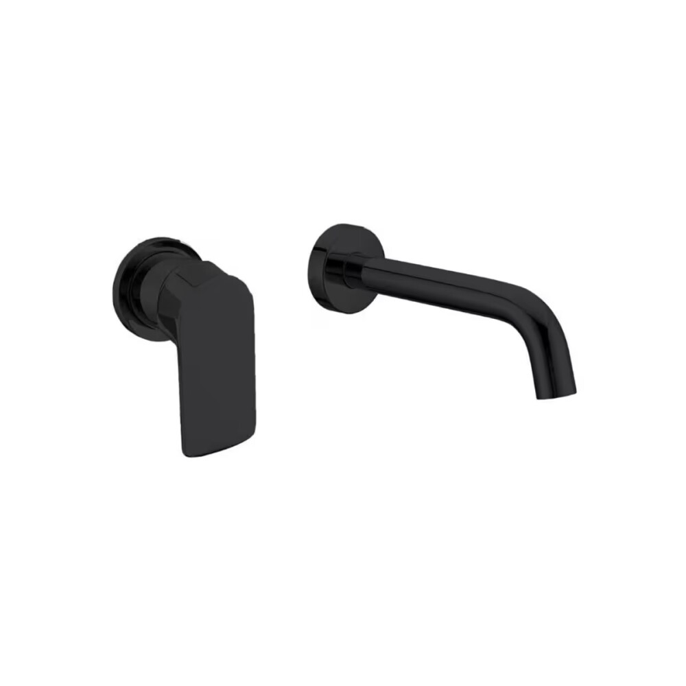 Grifería de lavatorio Monocomando de Pared Alassio Negro Mate Grifería De Lavatorio Monocomando De Pared Alassio Negro Mate