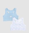 Pack x2 tops stitch algodon Celeste