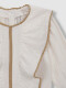 Blusa Manga Al Codo Con Tiras Bordadas Crudo