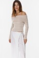 Sweater Oasis Beige con blanco