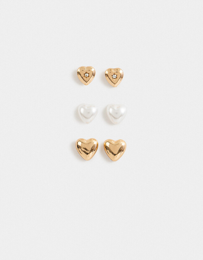 Aros Sets Con corazón Set De Aros Con Corazón - Dorado
