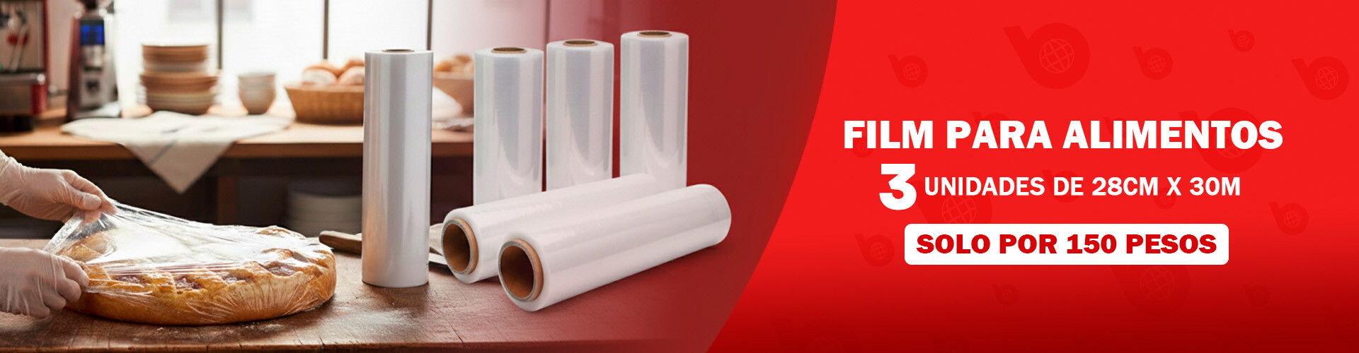 Film para alimentos 28x30m 3u x 150 pesos
