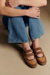 Chatita Cuero Combinada Camel