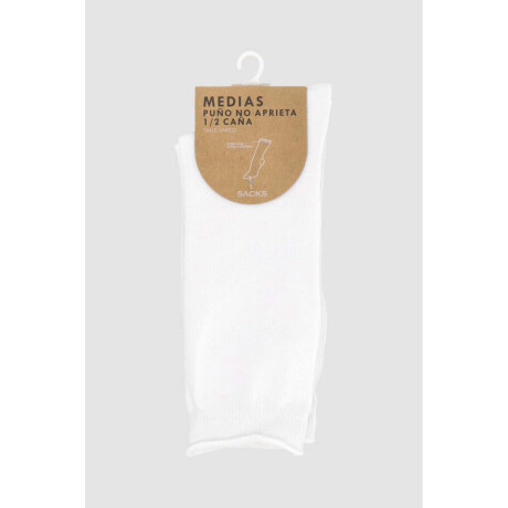 Medias de algodón lisa con sujecion suave en puño Blanco