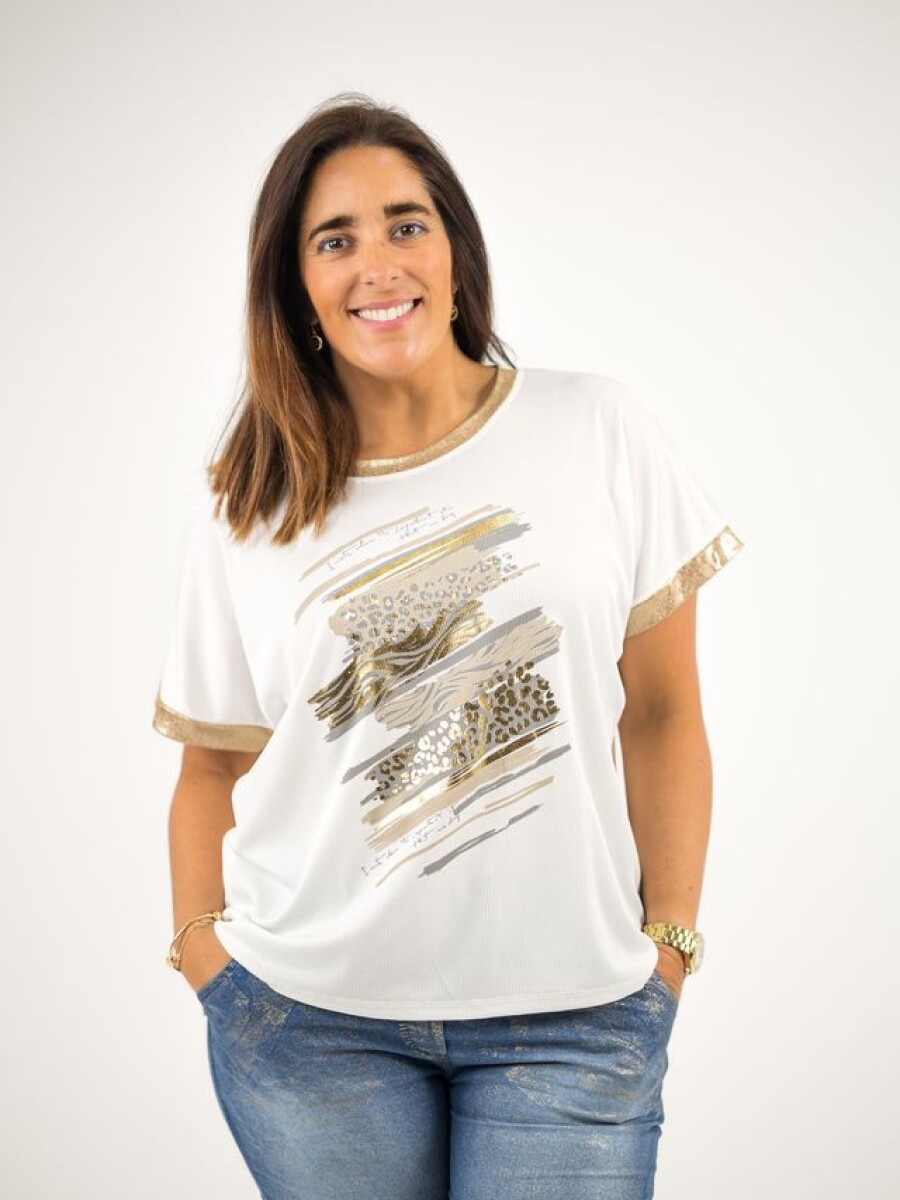 Blusa elastizada tipo morley Blanco
