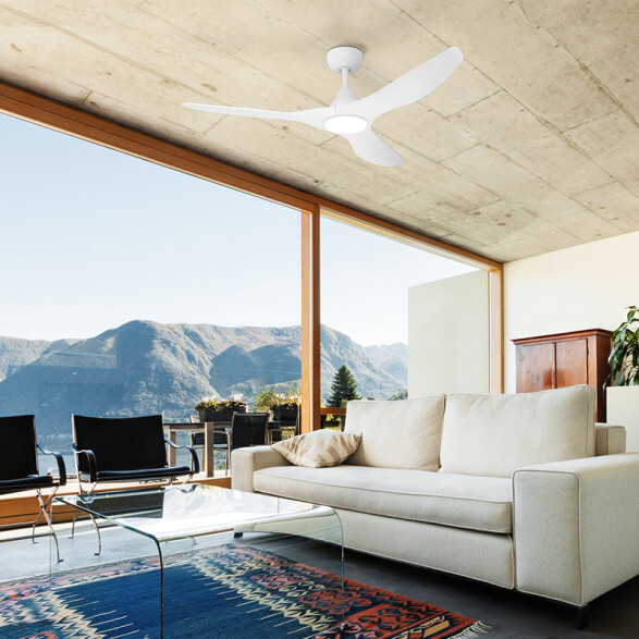Ventilador de techo blanco Ø1320mm con luz 19W EG0194