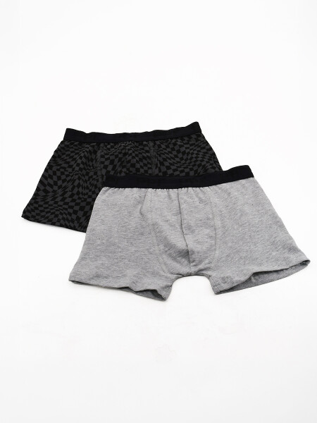 BOXER ALGODÓN PACK X2 NEGRO