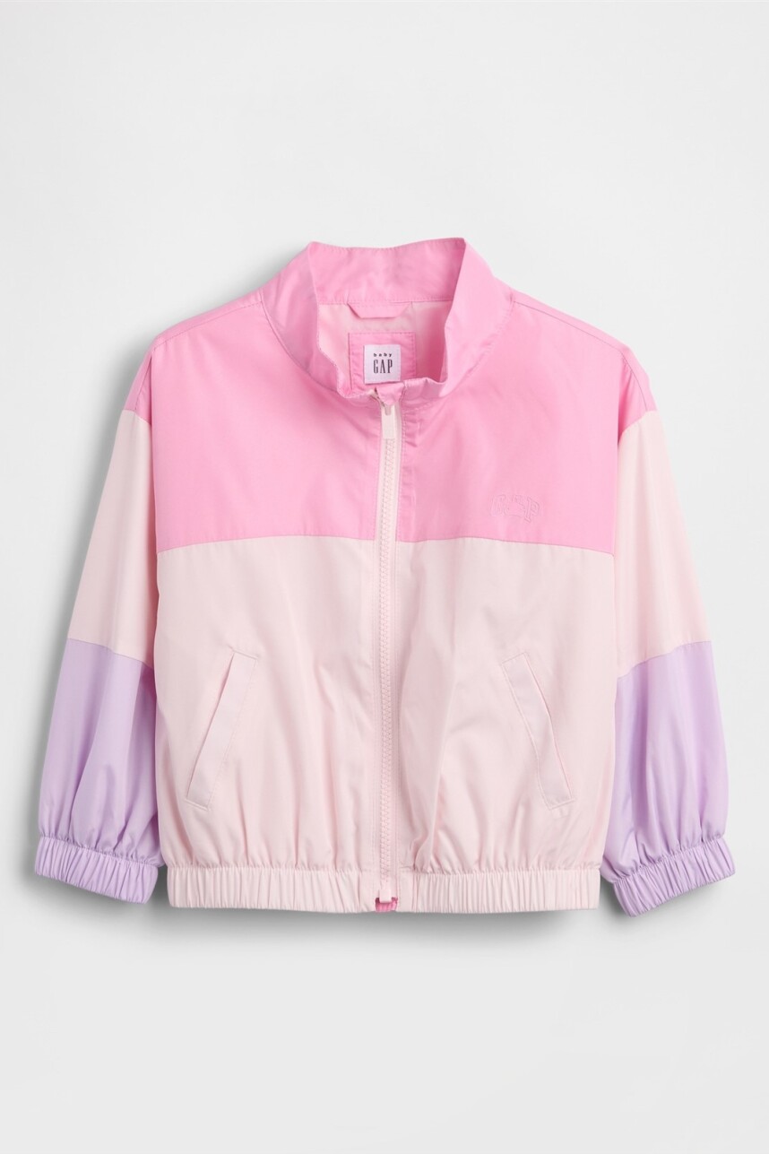 Campera De Lluvia Toddler Niña Pink Colorblock