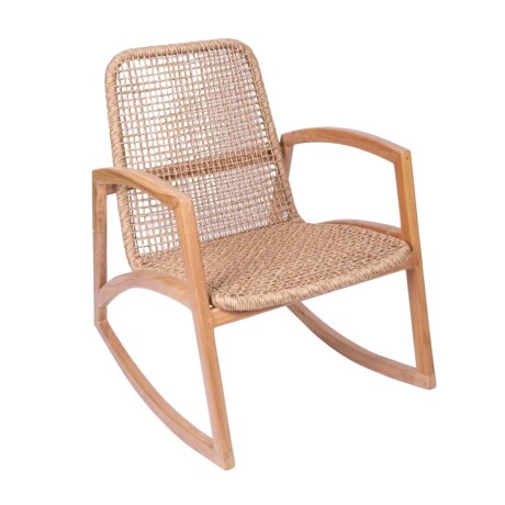 BUTACA MECEDORA MADERA NATURAL-BEIGE CURAZAO