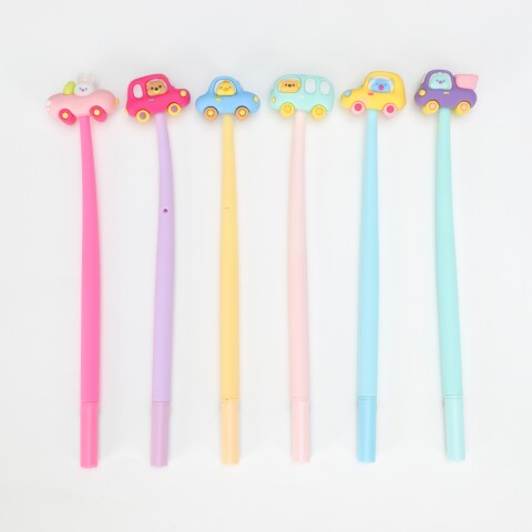 BOLÍGRAFO DE GEL DE SILICONA CON FORMA DE VEHÍCULO DE DIBUJOS ANIMADOS BOLÍGRAFO DE GEL DE SILICONA CON FORMA DE VEHÍCULO DE DIBUJOS ANIMADOS