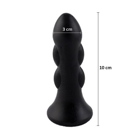 Estaca Anal Texturada Con Micro Vibro Negro