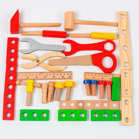Valija De Madera C/ Herramientas Juguete Niños 33pc Jug019007