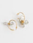 Aros Argollas Con flores Aros Argolla Con Flores Metálicas - Dorado