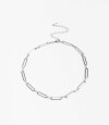 Collares Cortos Metal Plateado Rodio