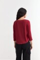 Remera manga 3/4 cuello bote BORDO