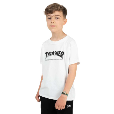 Remera MC Thrasher Kids Skatemag Blanco