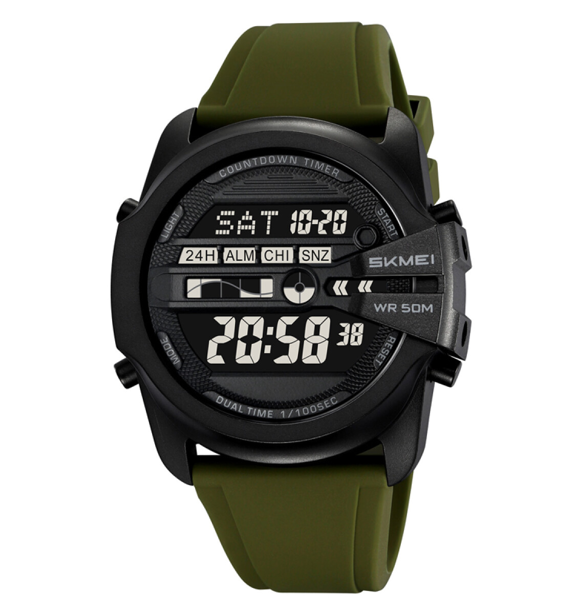 Reloj Skmei 2442ag Digital Unisex En Resina Verde Militar 