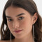 Aros Colgantes Largos Con strass Aros Con Strass - Plateado Plata Mate