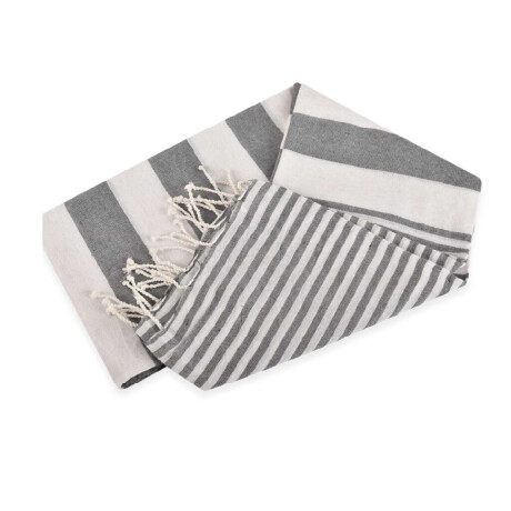 Pareo de Playa Algodón India Negro con rayas