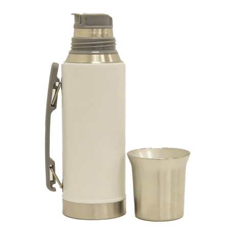 Termo 1Lt Acero Inox con Manija Retráctil y Tapa Mate Comet Blanco