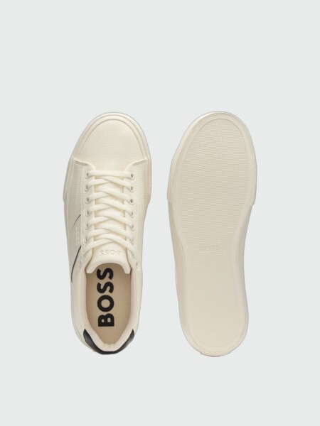 BOSS - Zapatillas Aiden Tenn Grained Blanco