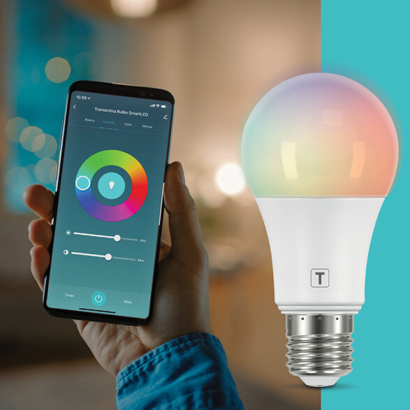 Lámpara bulbo LED inteligente WIFI 10W E27 RGBW TE3952
