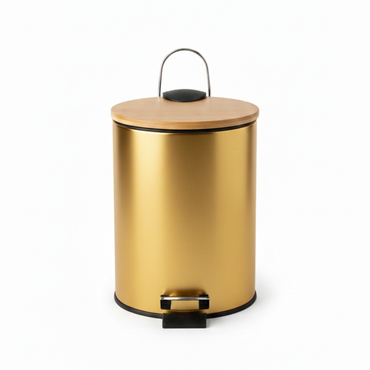 BASURERO METAL DORADO C/PEDAL 3L 