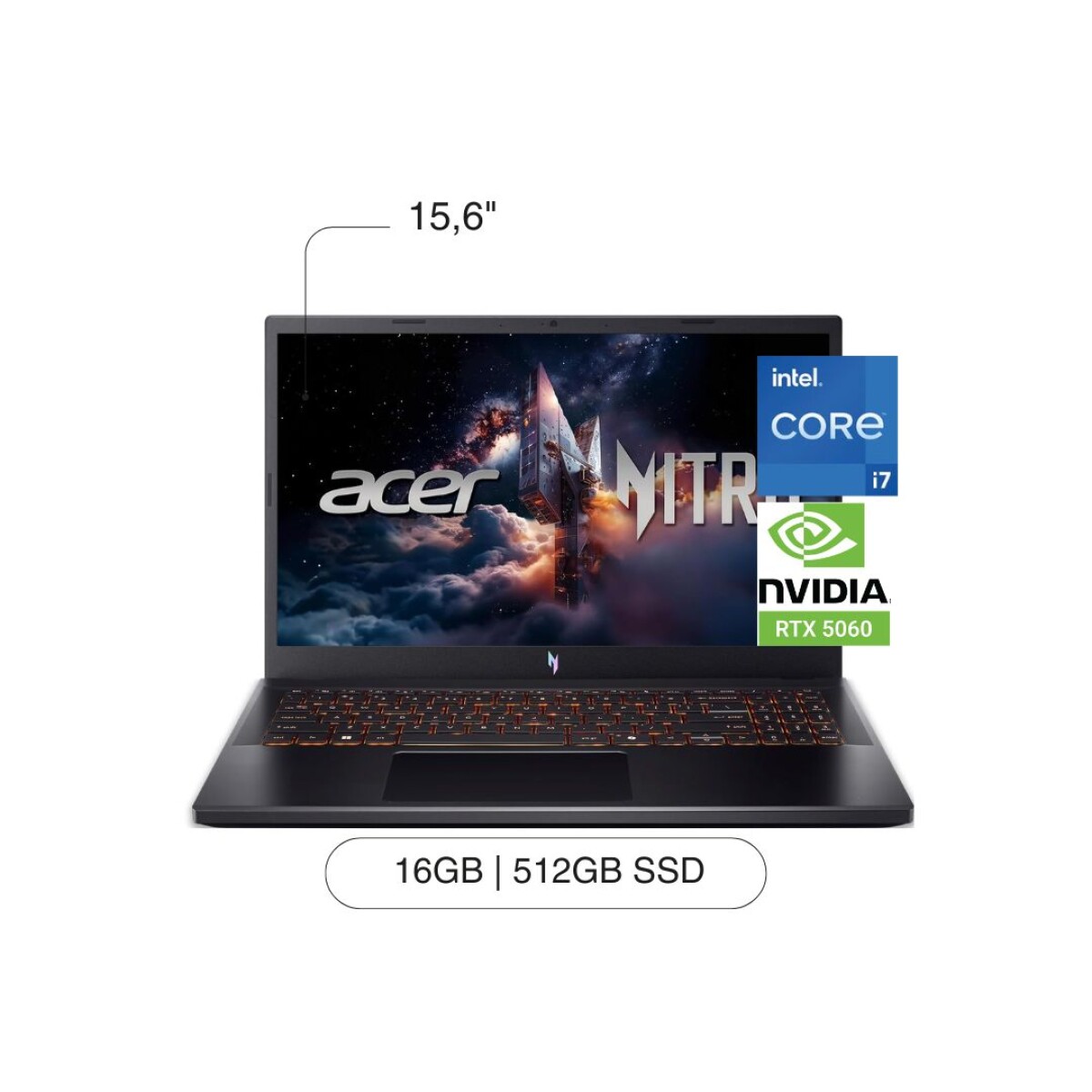 Notebook ACER Nitro 5 15.6' FHD 512GB SSD / 16GB RAM I7-13620H RTX5060 De 8GB 