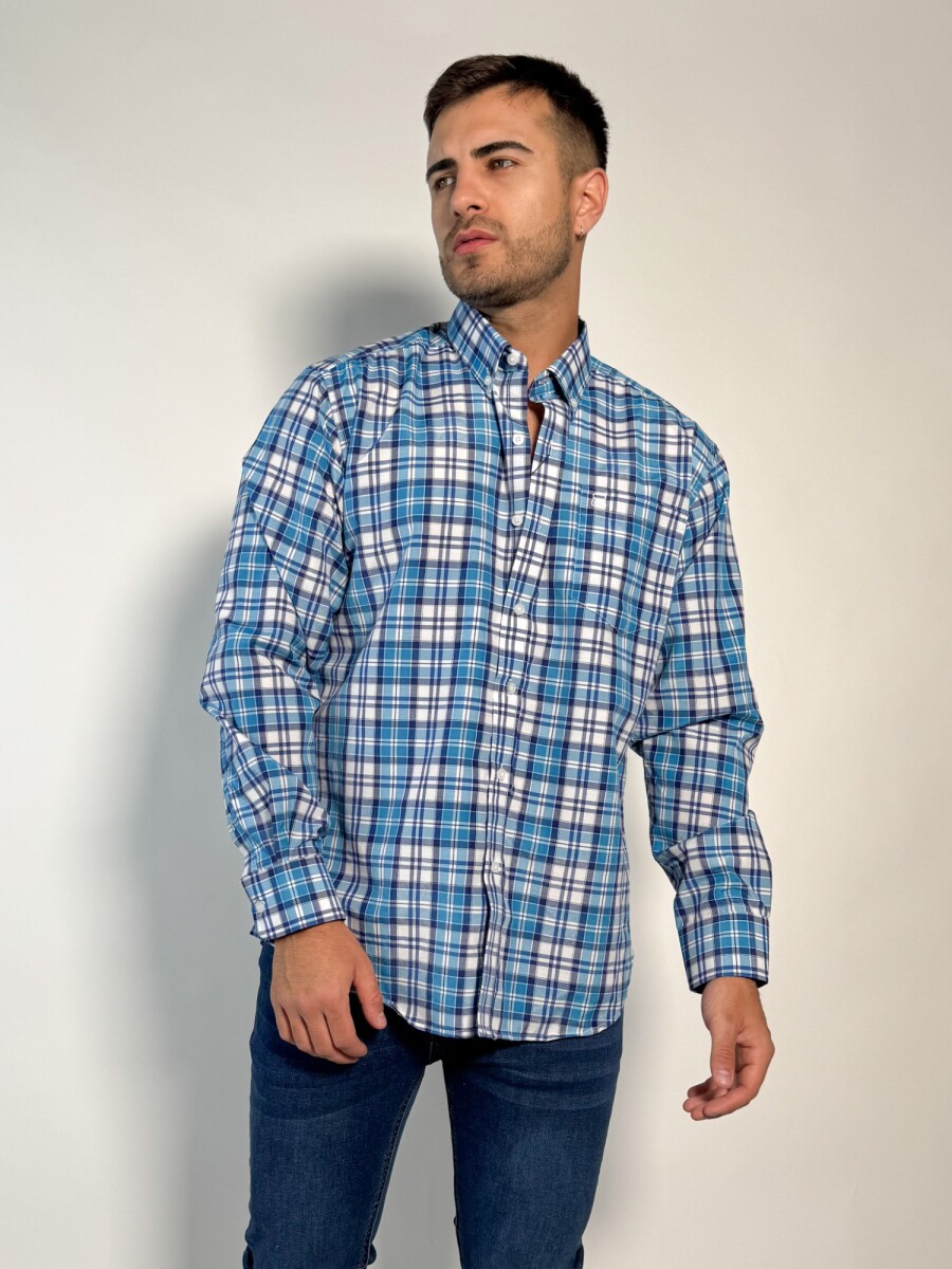Camisa a cuadros Aquiles - Petroleo 