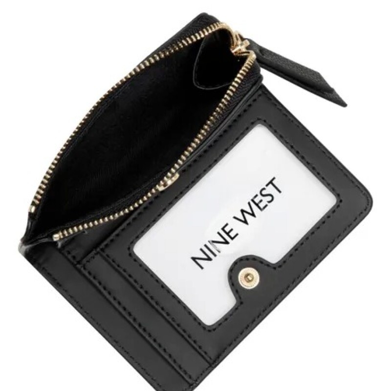 Small Leather Goods Mary Zip Around Card Case Cement Black