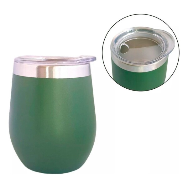 Mate Vaso Térmico 230ml Con Tapa Acero Inoxidable Calidad Color Variante Verde